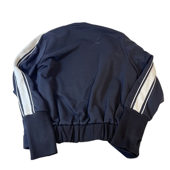 vintage black and white striped zip up hoodie y2k russian retro 80s workout - Picture 3 of 9